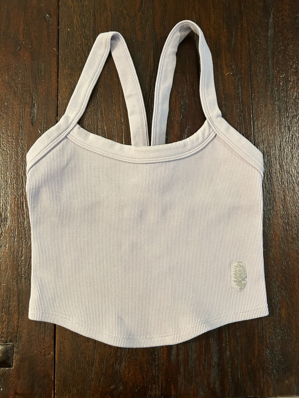 FP Movement by Free People White Ribbed Racerback Crop Tank - Picture 2 of 7